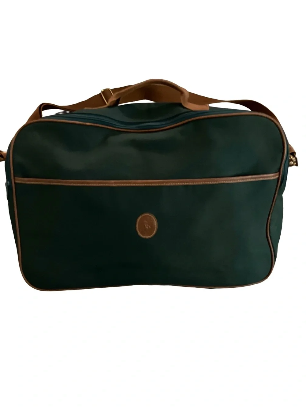 EXCELLENT CONDITION! VINTAGE POLO RALPH LAUREN GREEN CANVAS MESSENGER TRAVEL BAG